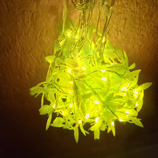 200 LEDs Artificial Leaf Curtain String Light