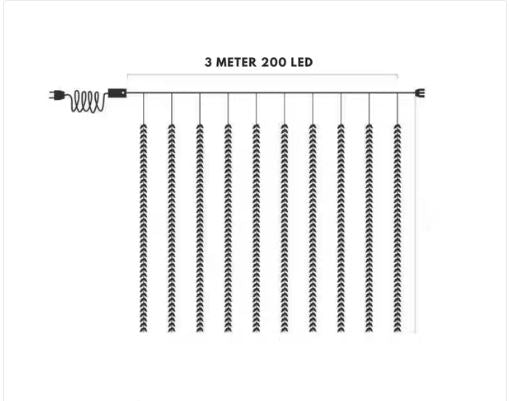 200 LEDs Artificial Leaf Curtain String Light